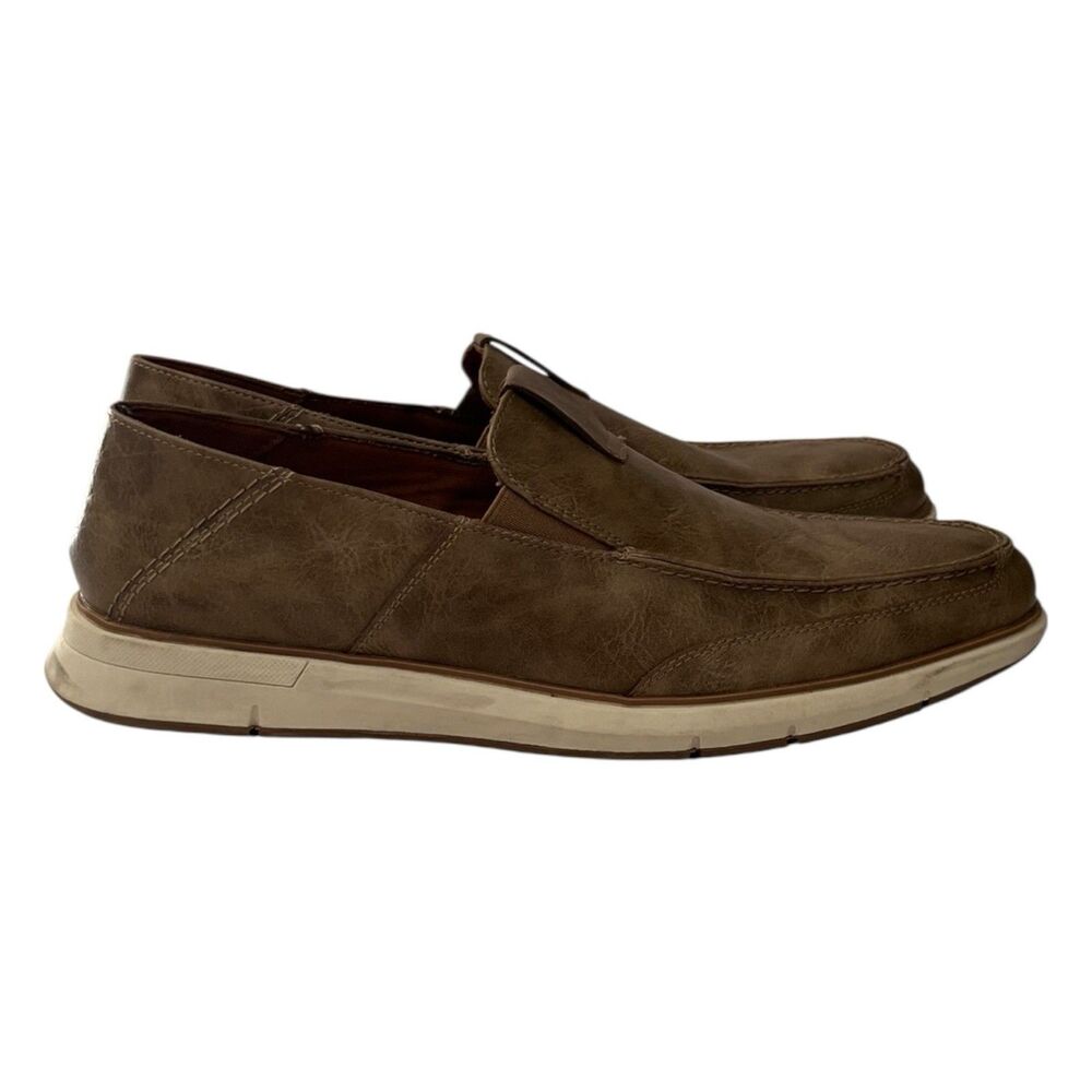 Van Heusen Haveral Oxford Flex Memory Foam Slip On Tan Shoes Mens Size 11 NWOB